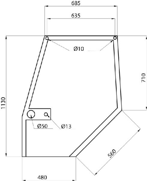 Kramp Door Glass Upper D7307