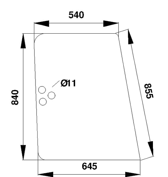Kramp Side Glass Lh/Rh Tinted D8504
