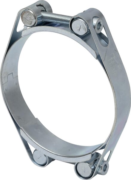 Kramp Hose Clamp, 100-110Mm Double Bolt, Double Band Din912 Zinc Plated Dbhc100110