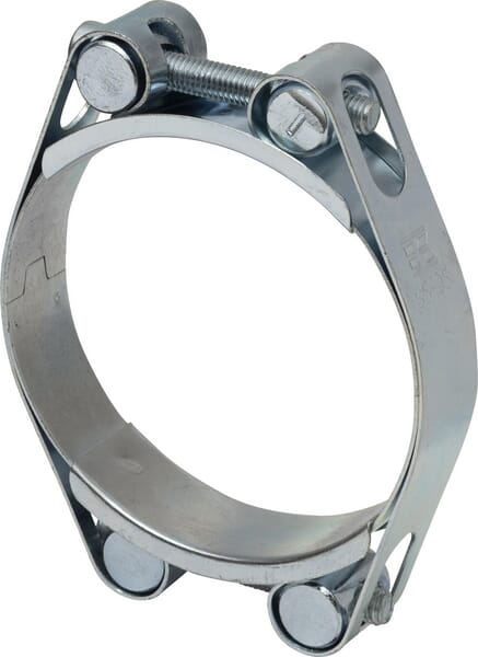 Kramp Hose Clamp, 85-95Mm Double Bolt, Double Band Din912 Zinc Plated Dbhc8595