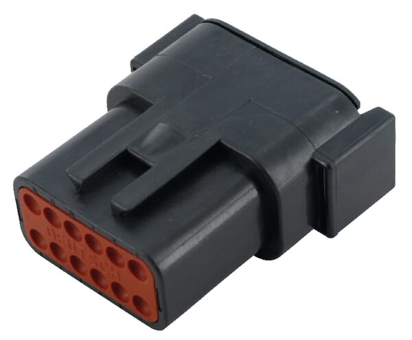 TE Connectivity DEUTSCH Plug housing female, black, 12 poles Series DTM (1x), Deutsch DSDTM0412PB