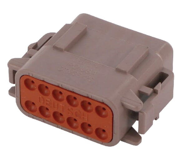 TE Connectivity DEUTSCH Plug housing male, brown, 12 poles Series DTM (1x), Deutsch DSDTM0612SD