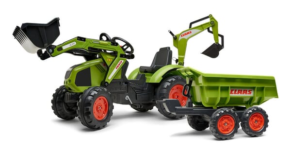 Falk Claas Backhoe With Front Loader And Maxi Tipping Trailer F1010w