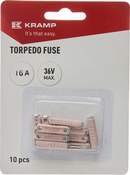 Kramp Red Torpedo Fuse Ceramic 16A 36V (X10) Fs10016a