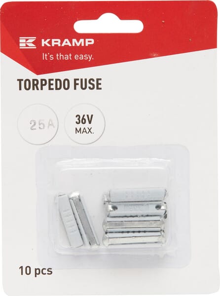 Kramp Blue Torpedo Fuse Ceramic 25A 36V (X10) Fs10025a