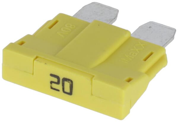 Kramp Yellow Fuse Standard Blade 80V 20A Pack 10X Fs1820kr