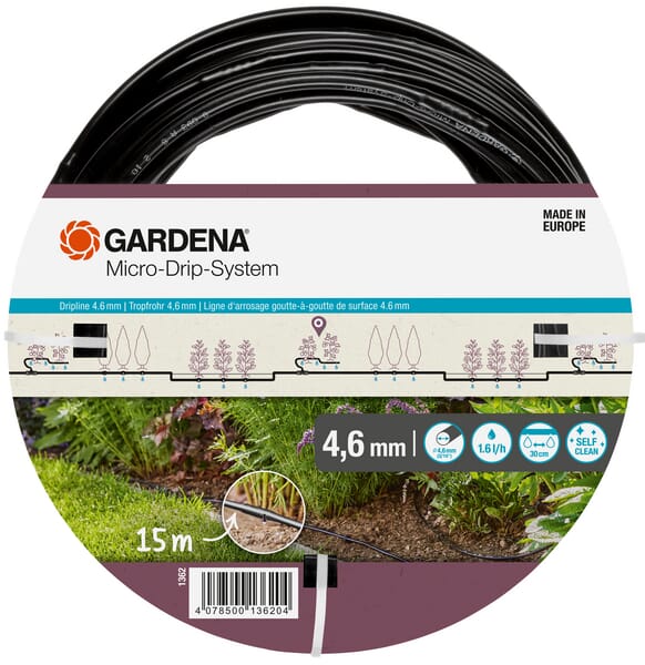 Gardena Micro-Drip Irrigation Line 4.6Mm (3/16"), 15M Ga01362