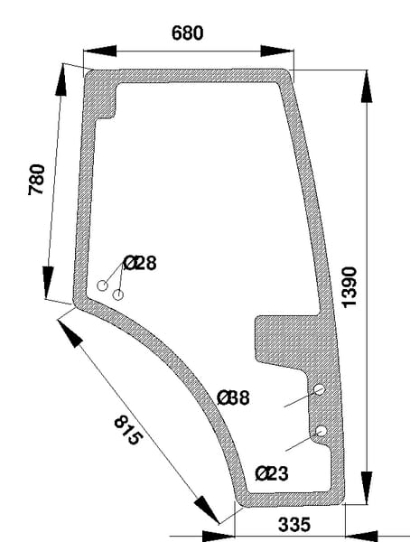 Kramp Door Glass H816810030340n
