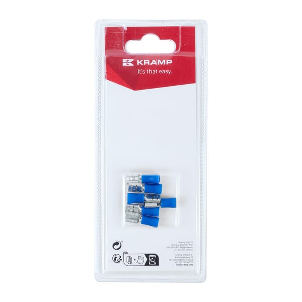 Kramp Women's Blue Terminal Blade 6.3X0.8mm - 1.5-2.5Mm² (6) Krla9015p06b
