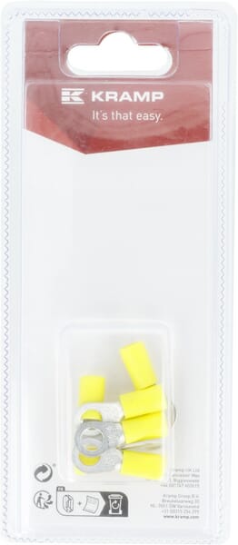 Kramp Yellow Ring Terminal, Diameter 6Mm - 4.0-6.0Mm² (6) Krla9050p06b