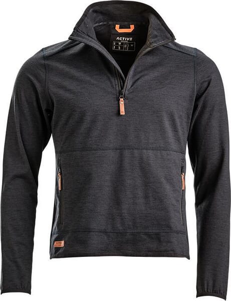 Fleece shirt 1/2 zip Men, charcoal