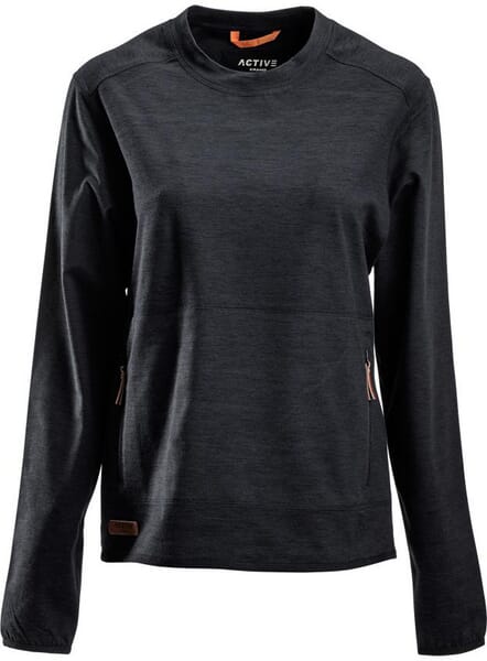 Fleece shirt O-neck Ladies, charcoal