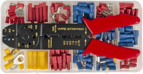 Kramp Assortment Box Crimp Connectors With Pliers, Laa1000kr