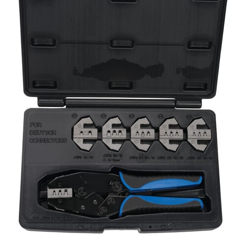 Kramp 9" carbon steel crimp pliers, with 6 crimp dies (Deutsch terminals) LAT2000ASS2KR