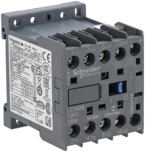 Schneider-Electric Contacter 6A 2,2Kw Lc1k0610p7
