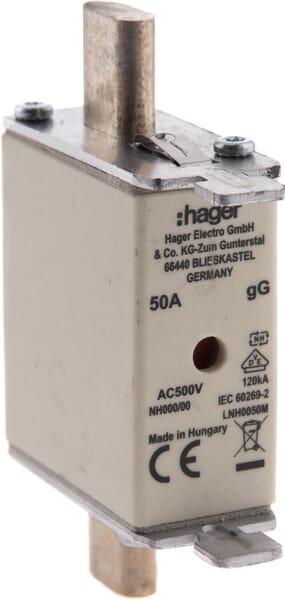 Hager Fuse Standard Blade 500V 50A Lnh0050m