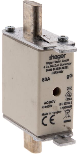 Hager Fuse Standard Blade 500V 80A Lnh0080m