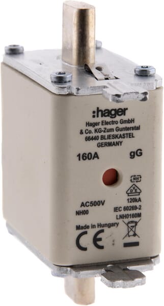 Hager Fuse Standard Blade 500V 160A Lnh0160m