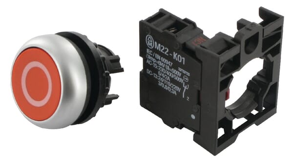 Eaton Red Pushbutton Complete 1Nc 0 M22drx0k01