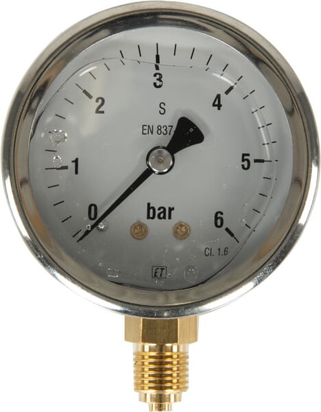 Et Pressure Gauge Diameter 63 0–6Bar 1/4" Bottom Ma636l04ssgf