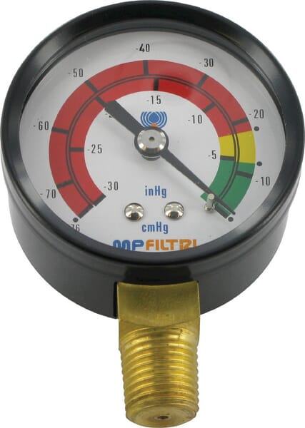 MP Filtri Visual vacuum gauge 1/4 bottom SF2 MP9VP01