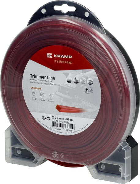 Kramp Red Trimmer Line Diameter 2.4Mm 69M Square Nl2469skr