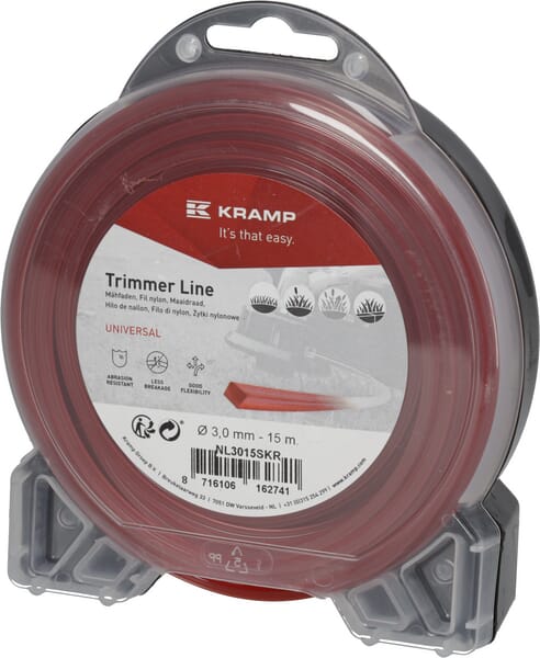 Kramp Red Trimmer Line Diameter 3Mm 15M Square Nl3015skr