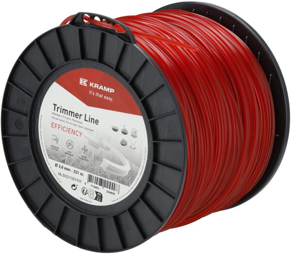 Kramp Red Trimmer Line Diameter 3Mm 221M, Square, Efficiency Nl30221sefkr