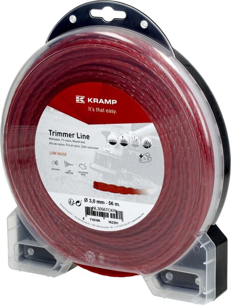 Kramp Red Trimmer Line Diameter 3Mm 56M Twisted Silent Nl3056tckr