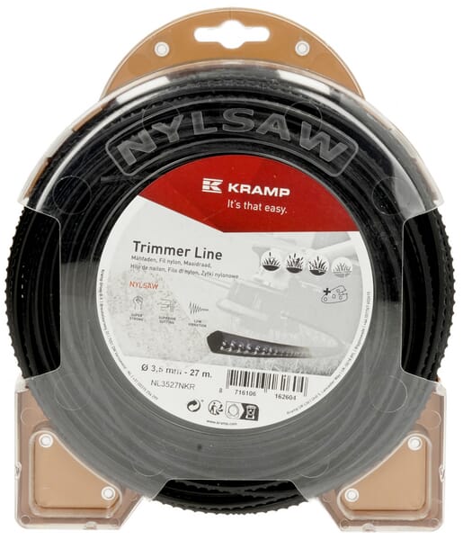 Kramp Black Trimmer Line Diameter 3.5Mm 27M Square Nylsaw Nl3527nkr