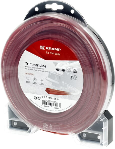 Kramp Red Trimmer Line Diameter 4Mm 25M Square Nl4025skr