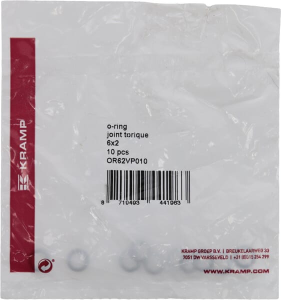 Kramp O-Ring 6X2 75 Shore Viton 10X Or62vp010