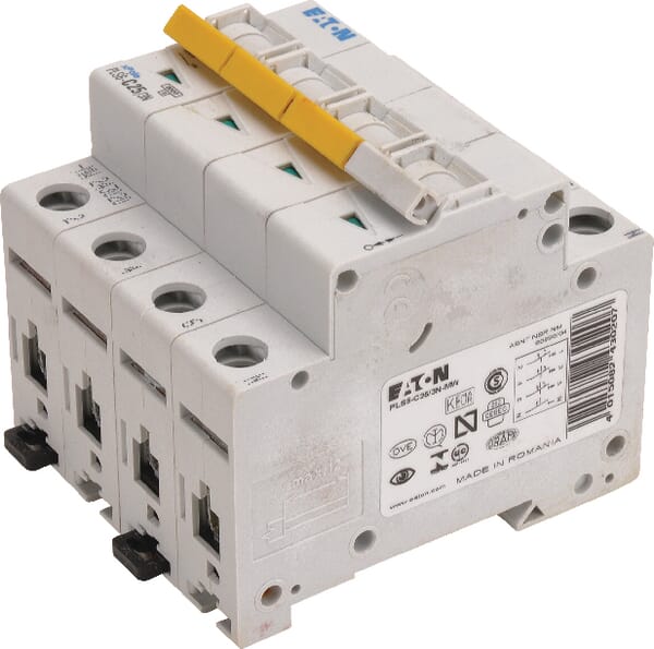 Eaton Miniature Circuit Breaker 25A,3P+N,C Pls6c253n