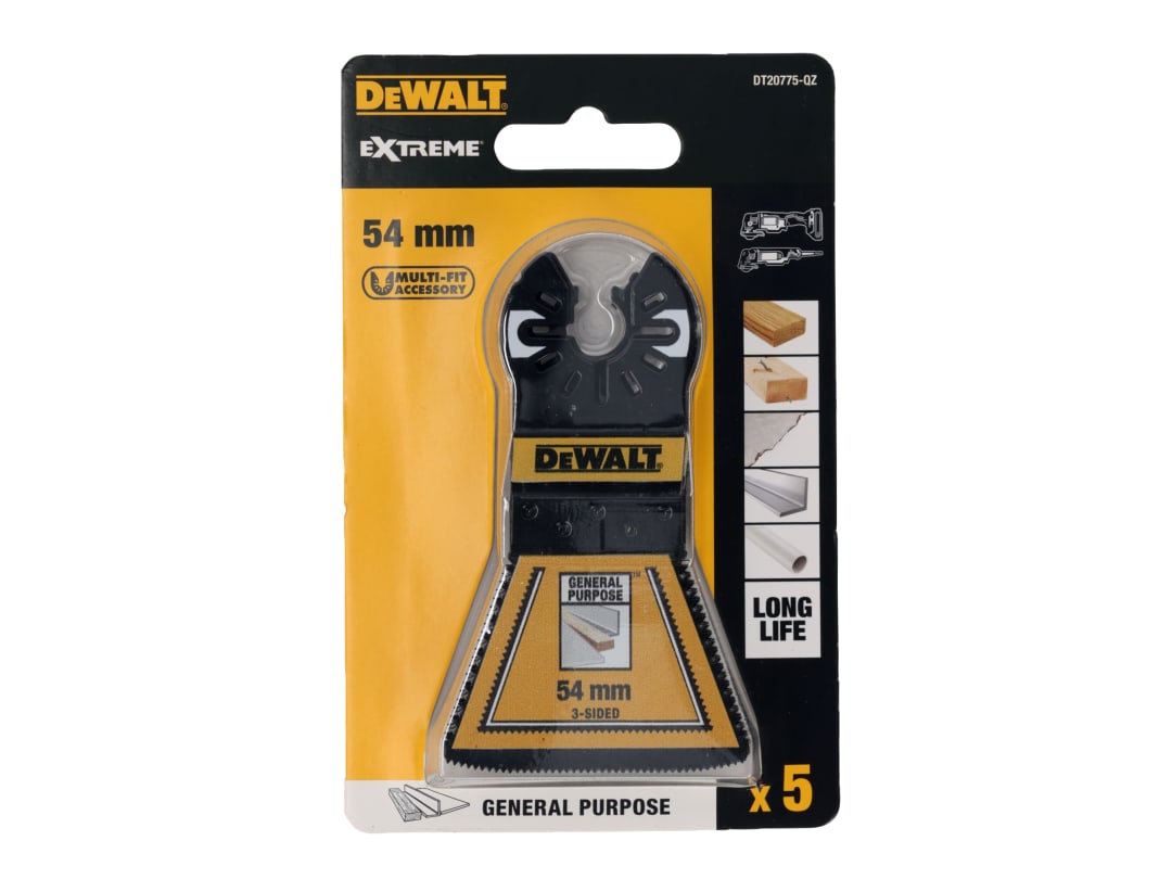 Dewalt Power Tools Dewalt Bi-Metal 3-Sided Cutting Multitool Blade 54Mm Dt20773-Qz