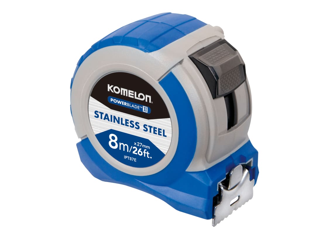 Komelon Stainless Steel Powerblade Pocket Tape 8M/26Ft 27Mm Ipt87e