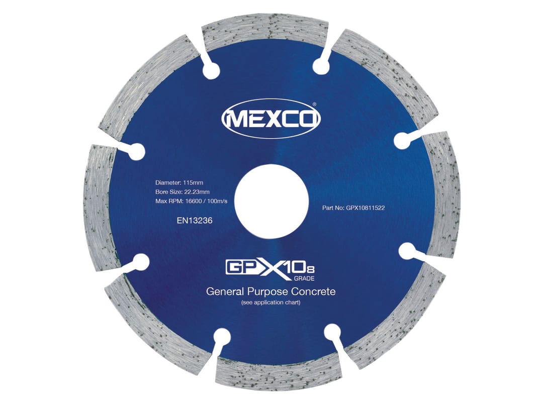 Mexco Gpx10-8 Concrete Diamond Blade 115 X 22 Mm Gpx10811522