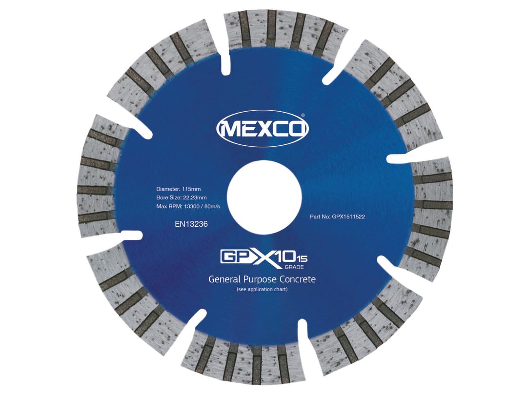 Mexco Gpx10-15 Concrete Diamond Blade 115 X 22 Mm Gpx1511522