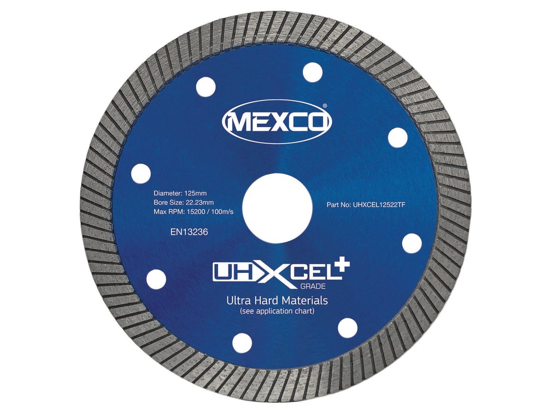 Mexco Uhxcel+ Ultra Hard Plus Diamond Blade 125 X 22Mm Uhxcel12522tf