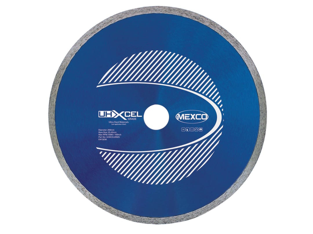 Mexco Uhxcel Ultra Hard Materials Diamond Blade 200 X 25.4 Mm Uhxcel20025