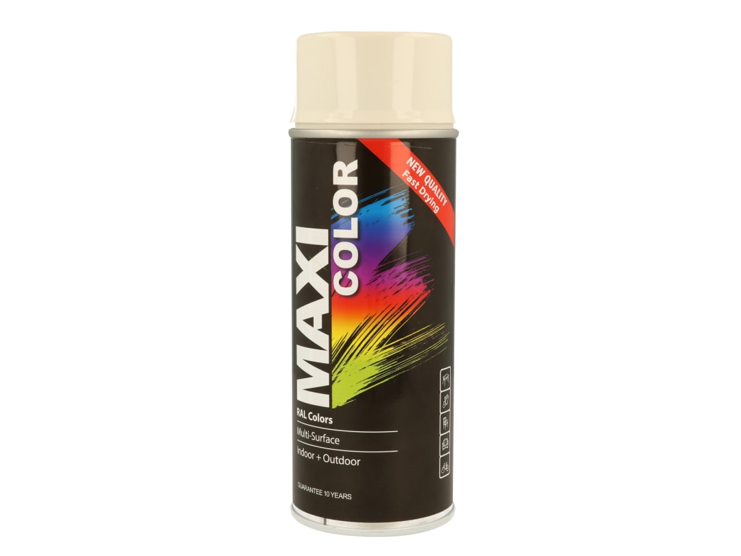 Maxicolor Cream/White Spray Paint Gloss 400Ml Mx9001