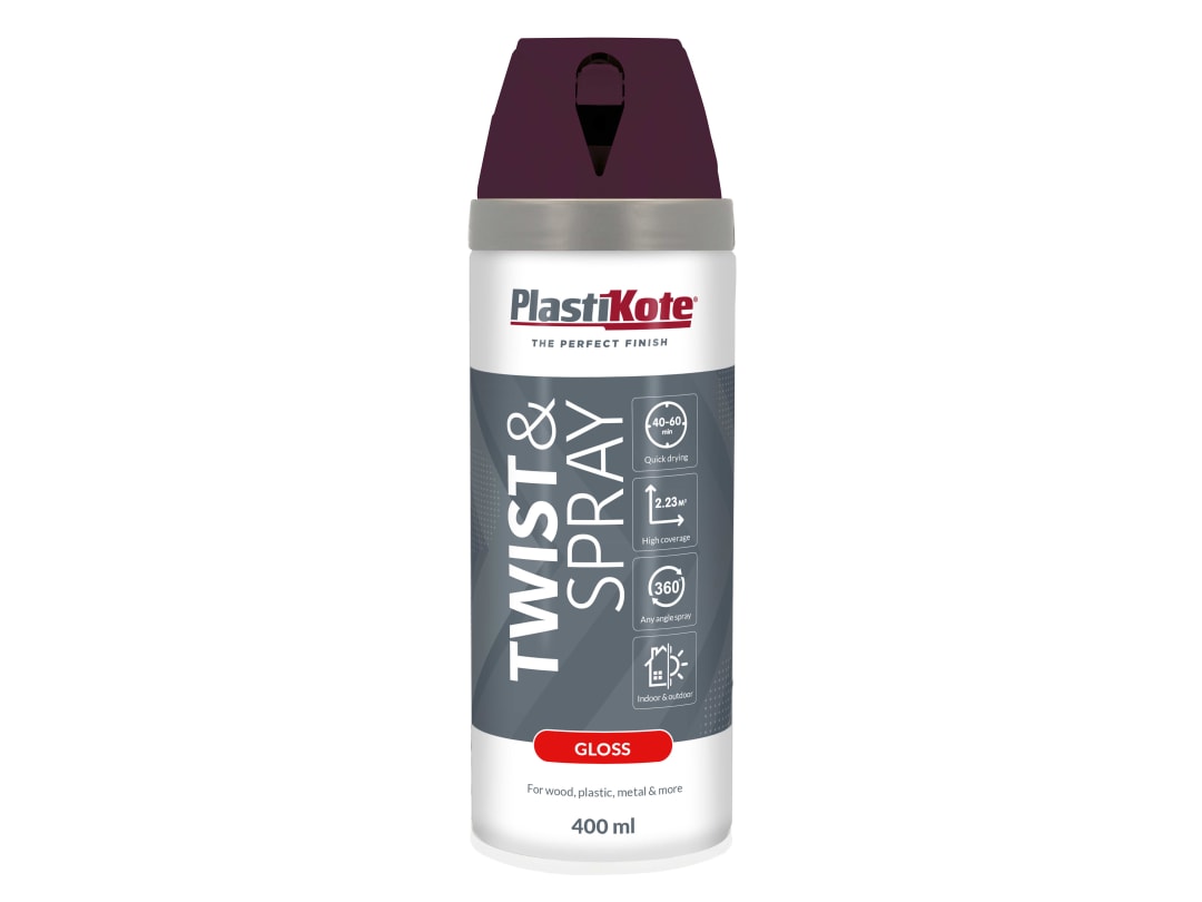 Plastikote Purple Twist & Spray Gloss Violet 400Ml 021123