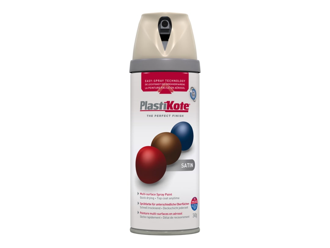 Plastikote Grey Twist & Spray Satin Warm 400Ml 022123