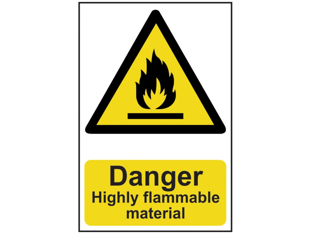 Scan Danger Highly Flammable Material Pvc Safety Sign 200 X 300Mm 0901