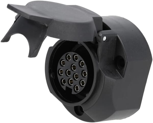 Kramp Light Trailer Socket, 13-Pin, Plastic, 12V, With Fog Screw Terminals Tr00004kr