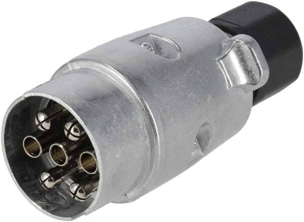 Kramp Trailer Plug 7-Pin, Aluminium, 12V, Screw Terminals Tr00007kr