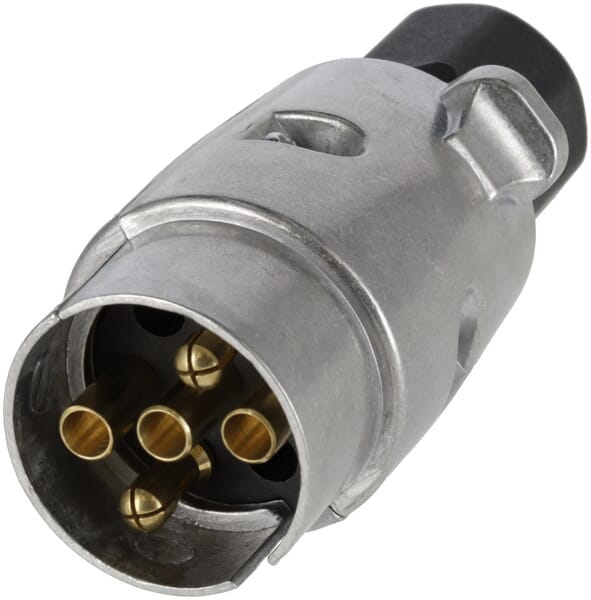 Kramp Trailer Plug 5-Pin, Aluminium, 12V, Screw Terminals Tr00008kr
