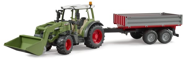 Bruder Fendt Vario 211 With Frontloader And Tipping Trailer U02182