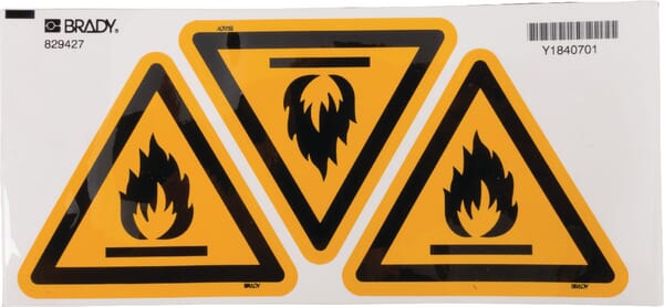 Brady Sticker Warning Sign Fire Risk 100X100mm Wb829427